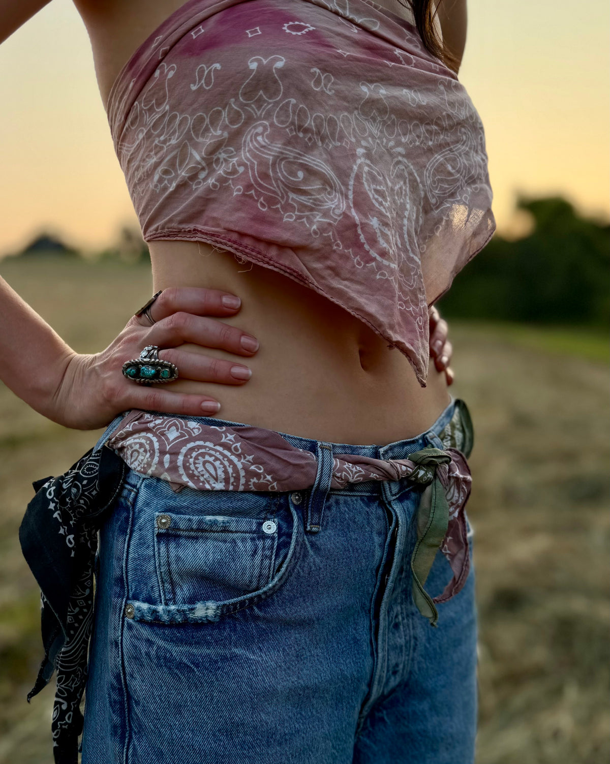 Distressed Bandana - Sun Washed Red