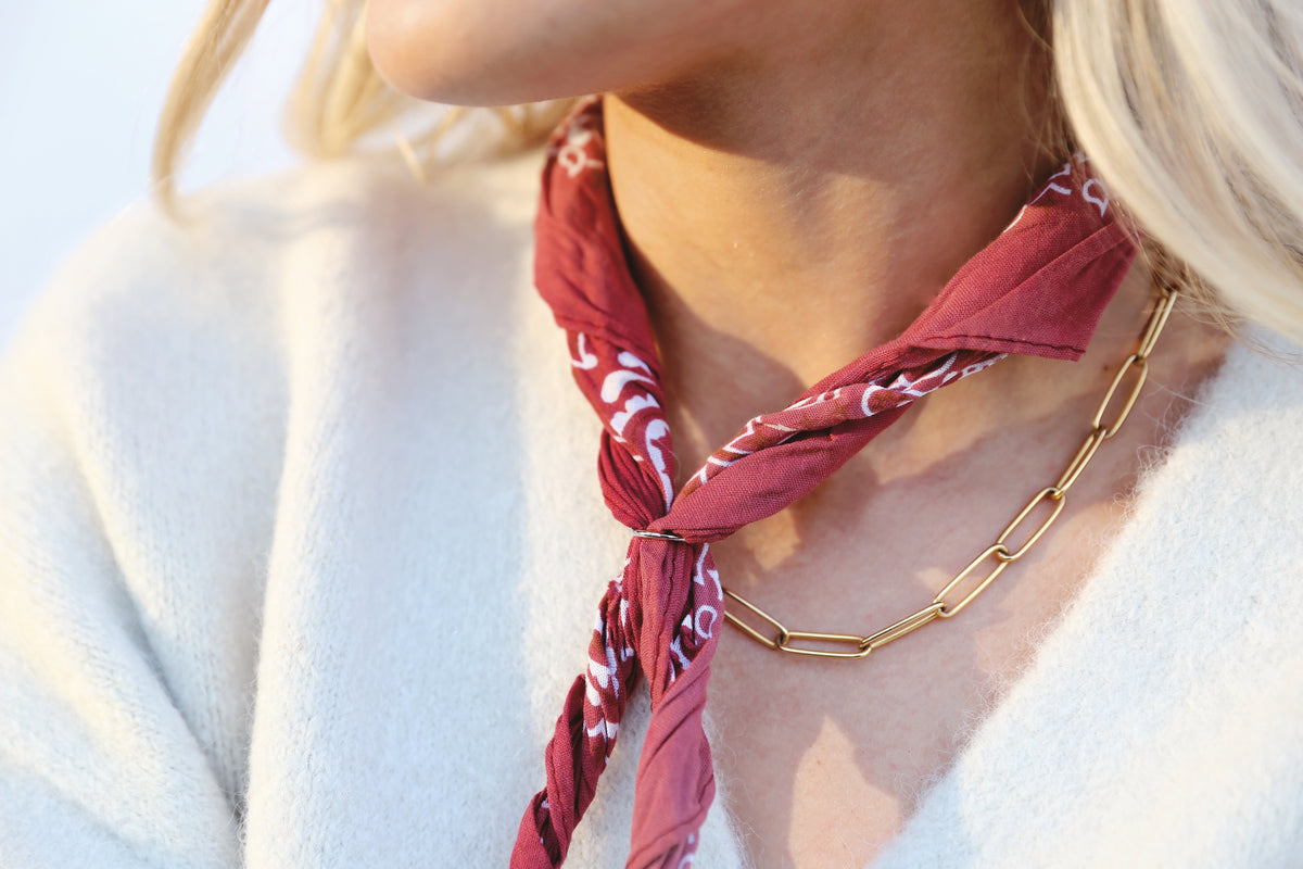 Distressed Bandana - Ruby