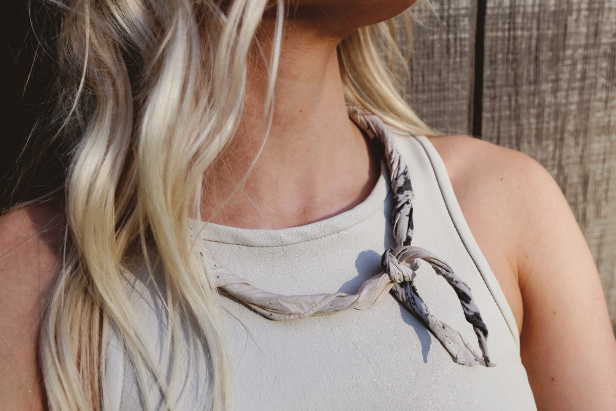 Distressed Bandana - Ink Blot Beige