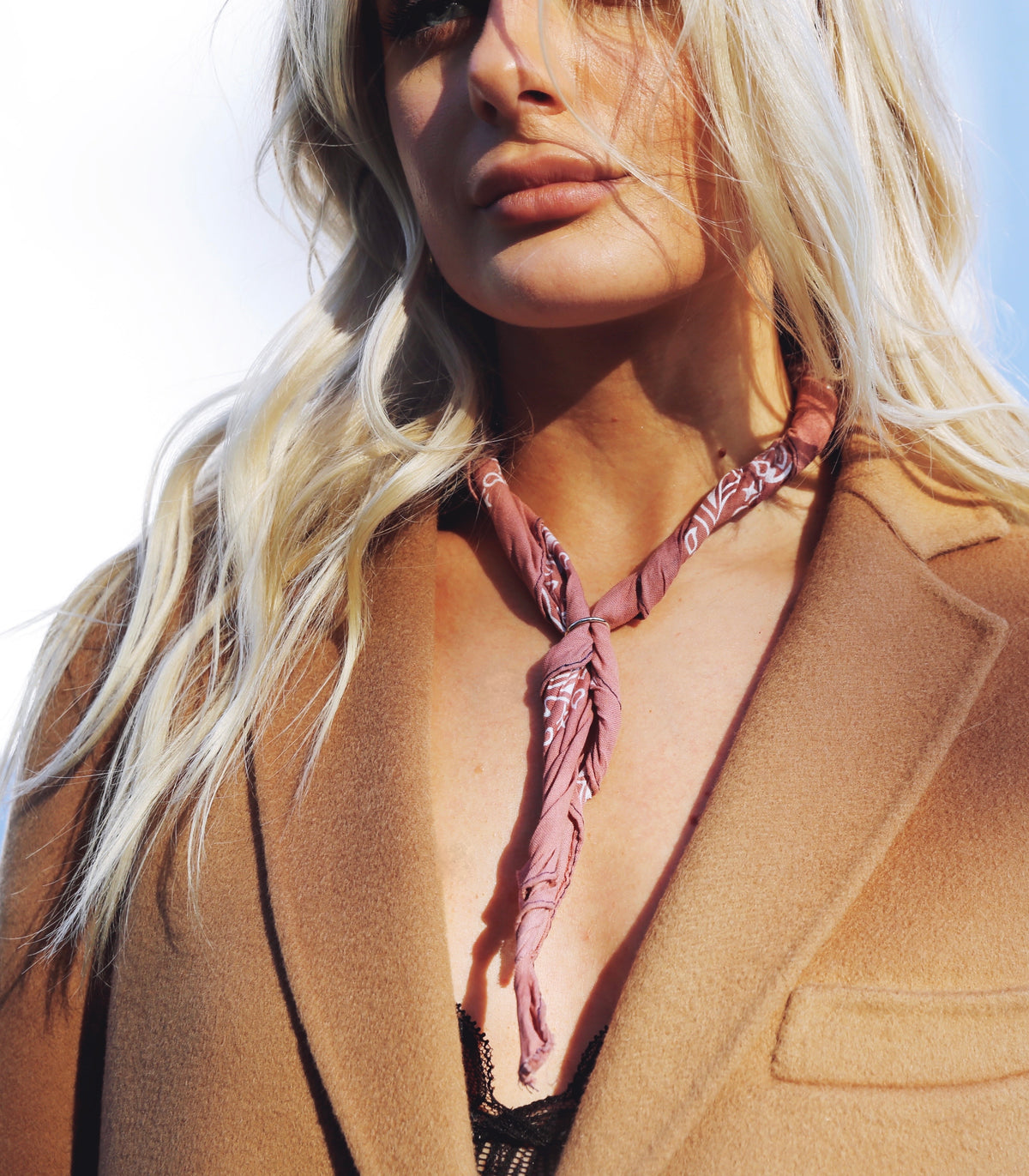 Distressed Bandana - Dusty Rose
